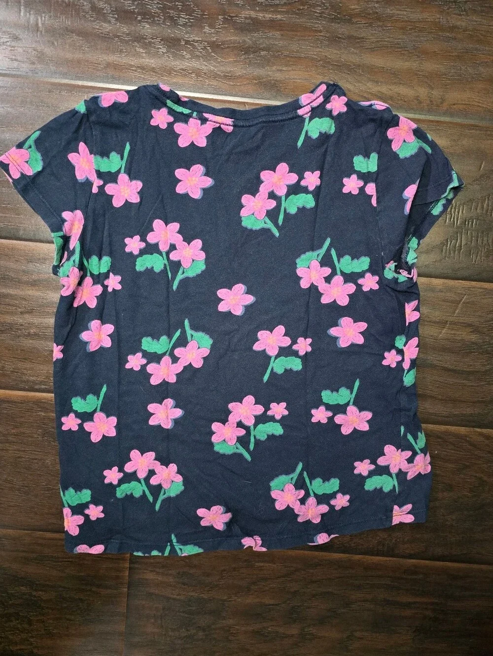 Old Navy Girls Blue Floral Print Softest Tee Short Sleeve XL